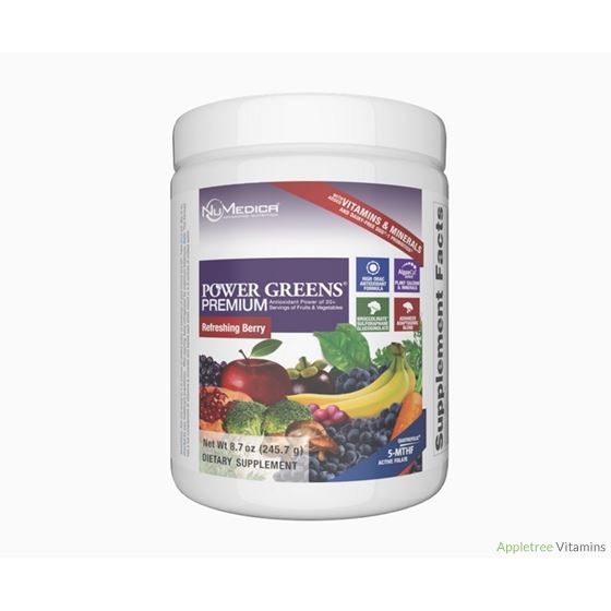 Numedica Power Greens Premium Berry Flavor - 21 Servings (8.7 oz./ 245.7 Grams)