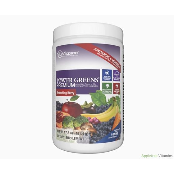 Numedica Power Greens Premium Berry Flavor - 42 Servings (17.3 oz./ 491.4 Grams)
