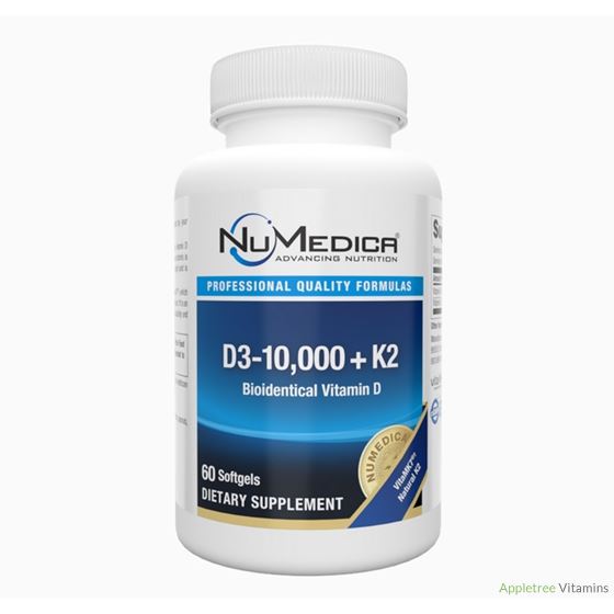Numedica D3-10,000 + K2 60 Softgels